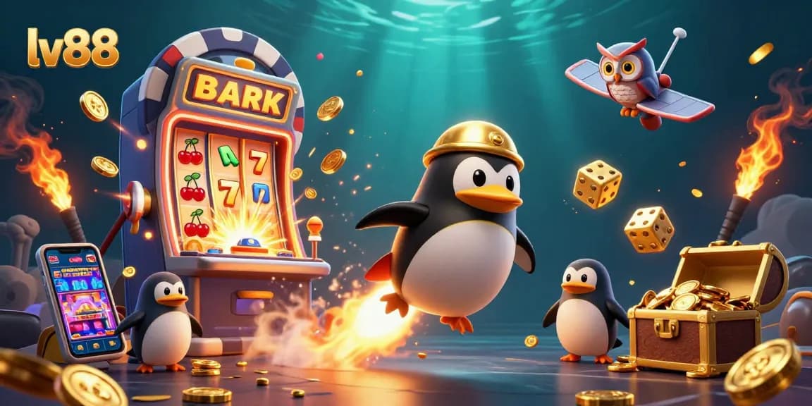 Experience thrilling gaming adventures at lv88 with a vibrant casino illustration of slots and characters.