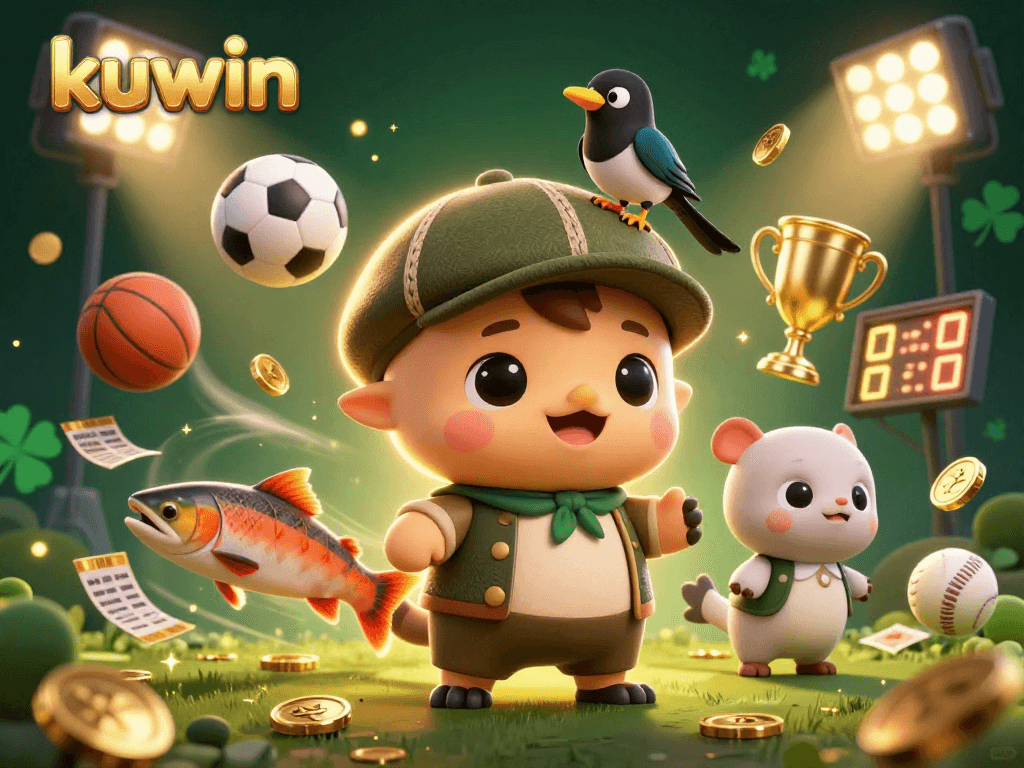 Kuwin's engaging casino experience featuring a colorful, playful scene with cartoon characters and dynamic betting elements.