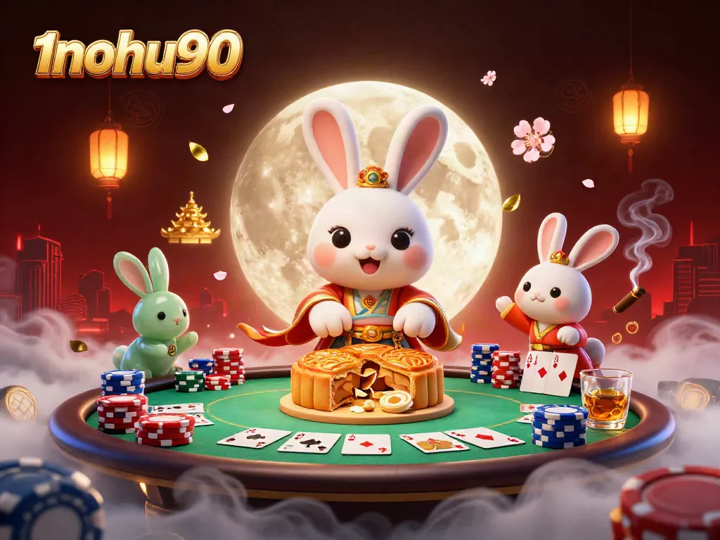 Experience the excitement at 1nohu90 with vibrant poker chips and a thrilling casino atmosphere.