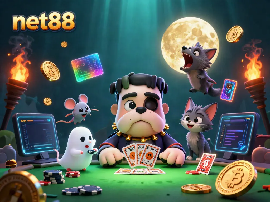 Experience the thrilling casino action with net88 in this vibrant 3D illustration.