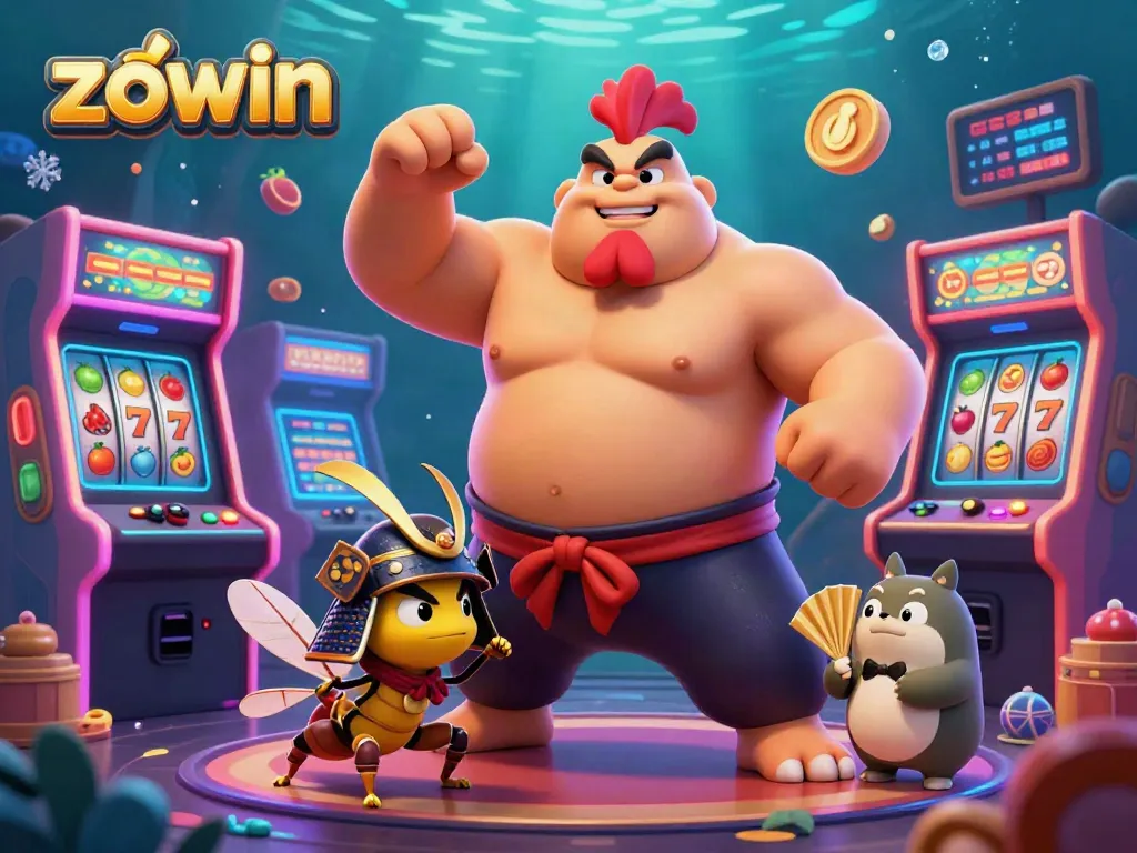 Experience vibrant casino gameplay at Zowin with exciting characters set in a magical underwater scene.