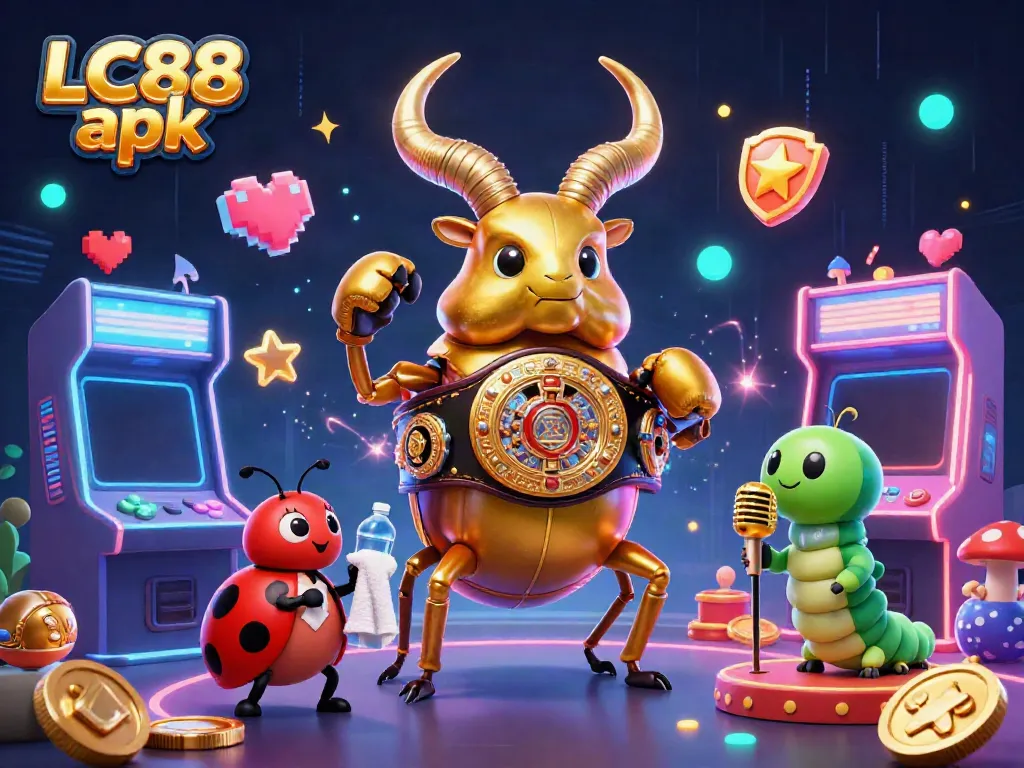 Engage with the unique LC88 apk gaming experience in this vibrant and dynamic casino-themed scene.