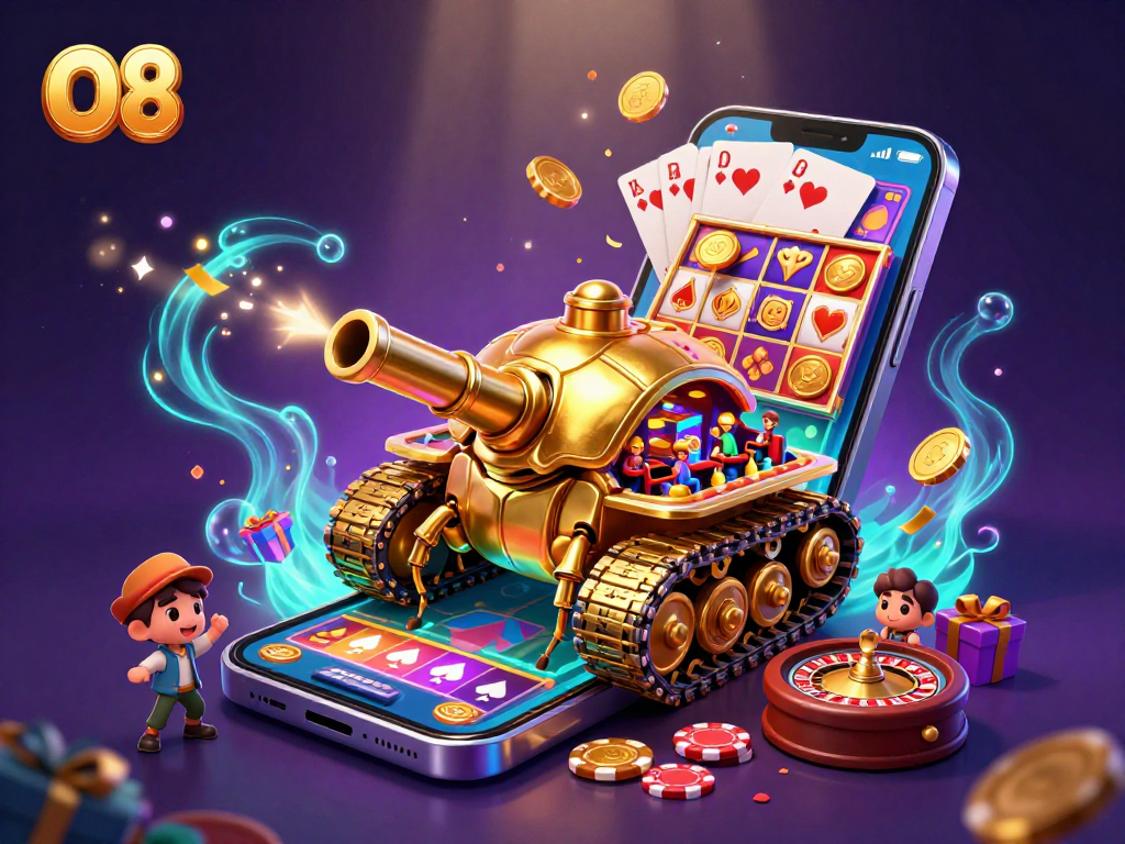 Experience the thrills of O8 with a spectacular casino inside a massive golden beetle tank.