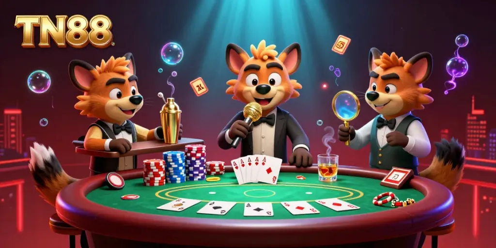 Experience the vibrant atmosphere of TN88 as hyenas entertain in a lively comedy casino club.
