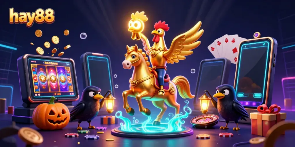 Experience the exhilarating world of hay88 with vibrant casino elements and engaging characters.