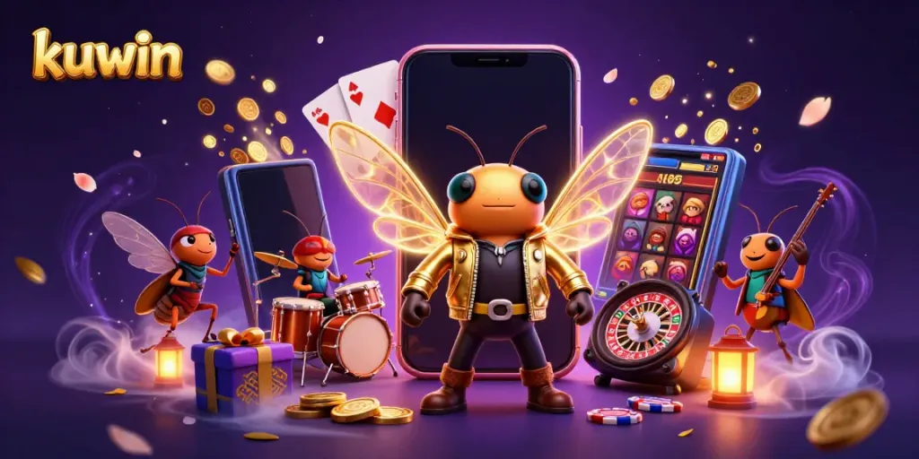 Experience winning gameplay with kuwin's dynamic casino atmosphere featuring popular games and characters.