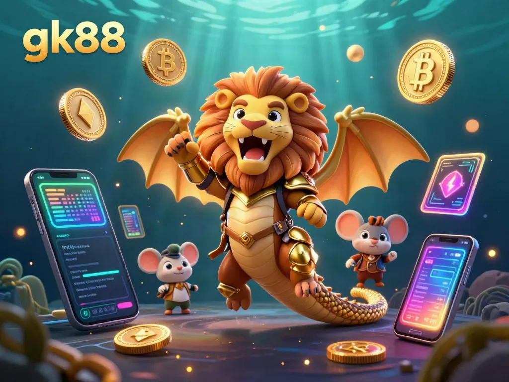 Join the excitement at gk88 as the roaring chimera leads a treasure hunt through crypto and casino elements.