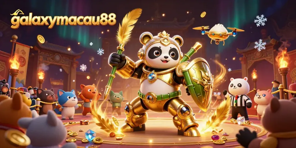 Engage with galaxymacau88's vibrant 3D casino scene full of action and excitement.