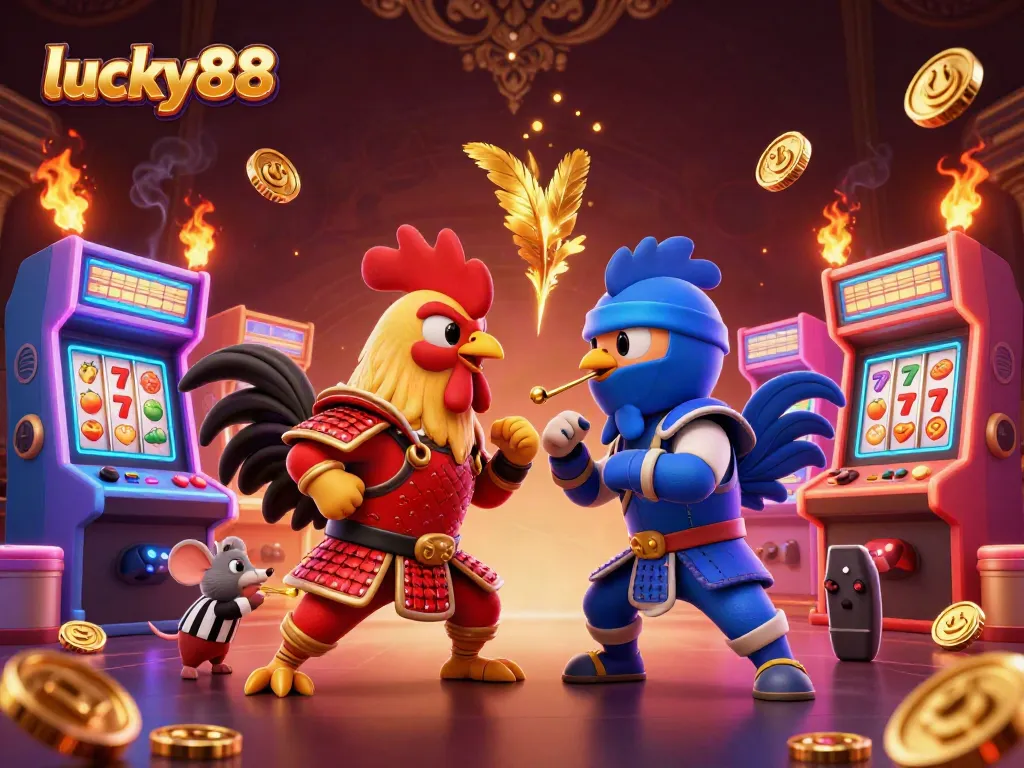 Trust lucky88 for exciting standoffs in cockfighting, showcasing dynamic casino elements.