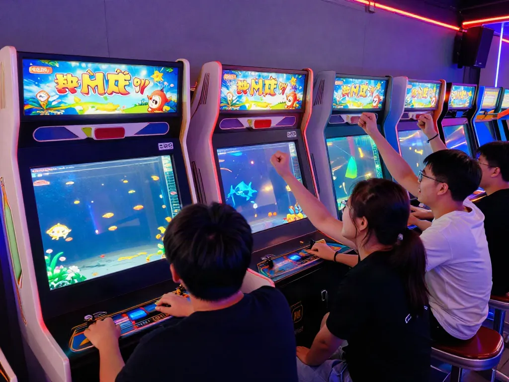 Exciting bắn cá đổi thưởng gaming scene with players celebrating winnings